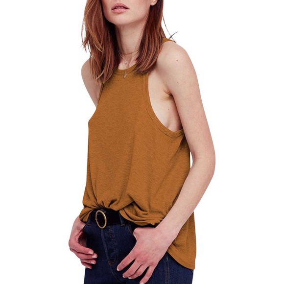 Free People Tops - Free People Long Beach Tank Top Yellow Gold